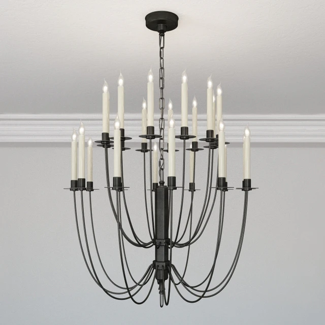 Thomas O Brien Erika Two-Tier Chandelier in Aged Iron by Visual Comfort TOB5205AI — Descargar