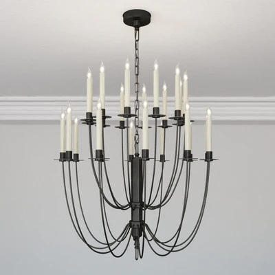 Thomas O Brien Erika Two-Tier Chandelier in Aged Iron by Visual Comfort TOB5205AI — Descargar
