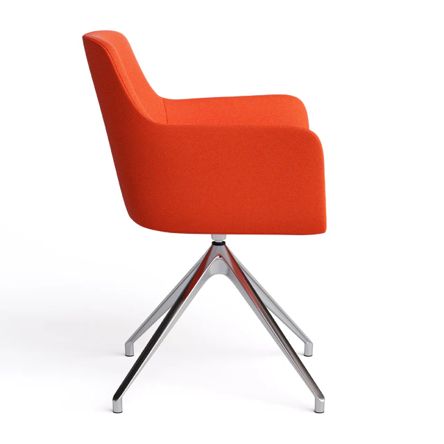 Office chair City by Quadrifoglio, fabric with metal curly legs — Descargar