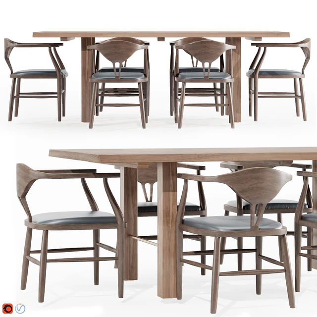 Montana Live Edge Dining Table with Peking B Dining Chairs — Скачать