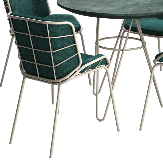 Traba SKIN MET RED CHAIR TABLE GIACOMO CATTANI — Descargar