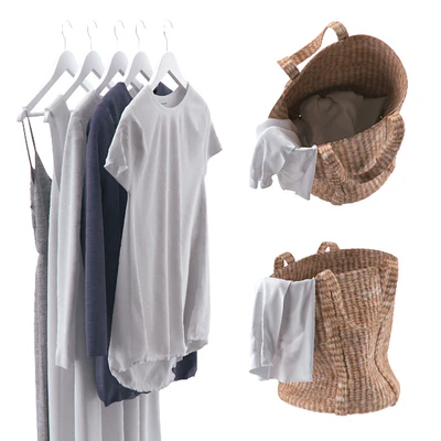 Clothes on hangers and linen basket — Ver 2