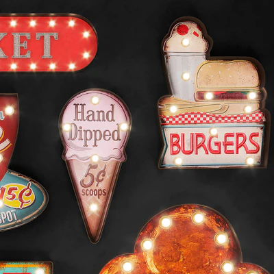 Lighted Metal sign Set 24 — Ver 3