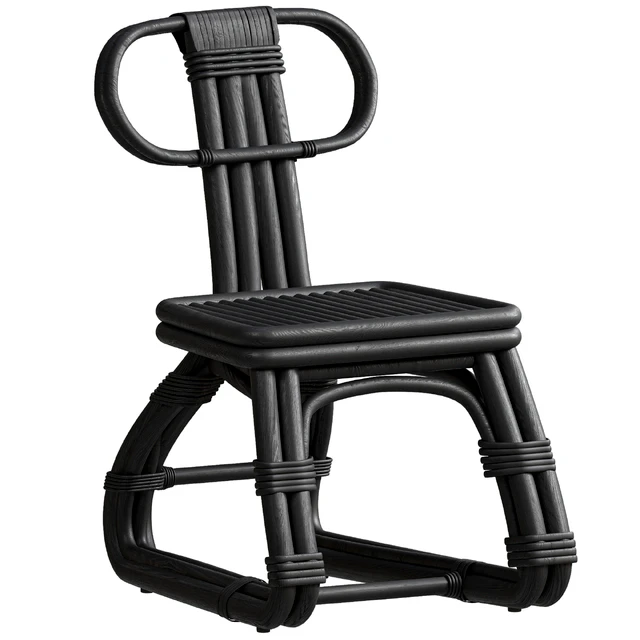 Urbana Dining Chair Black Rattan — Descargar