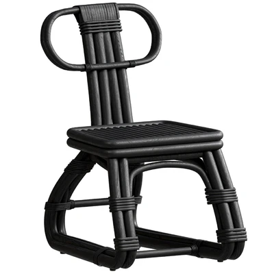 Urbana Dining Chair Black Rattan — Ver 1