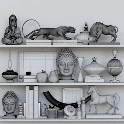 A collection of sculptures for design projects and decor elements to create coziness — Ver 3