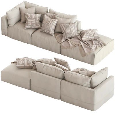 Globewest Cove Seamed Sofa beige — Ver 3