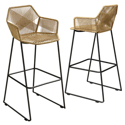 Crafted Rattan Chair Wicker Bar Stool — Вид 1
