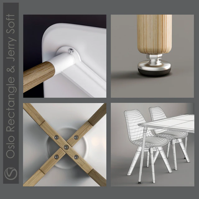 Table Oslo Rectangle and chair Jerry Soft. — Descargar