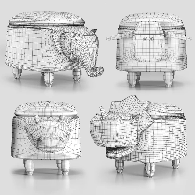 Hippo Childrens Storage Stool — Скачать