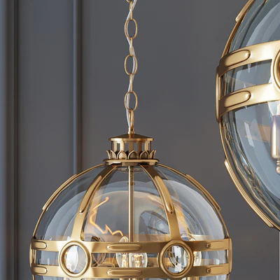 Chandelier Eichholtz Lantern Hagerty Brass — Ver 2
