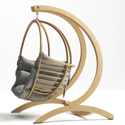 Globo One-single Wooden Chair Swinging — View 2