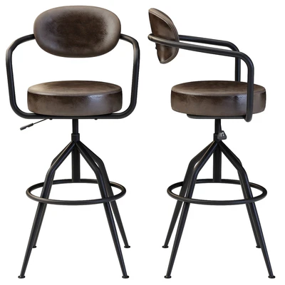 Industrial style swivel bar stool — Ver 4