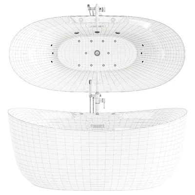 WoodBridge Freestanding Air Whirlpool Bathtub — Ver 3