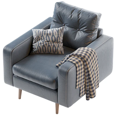 Кресло Динс Leather Blue — Вид 4