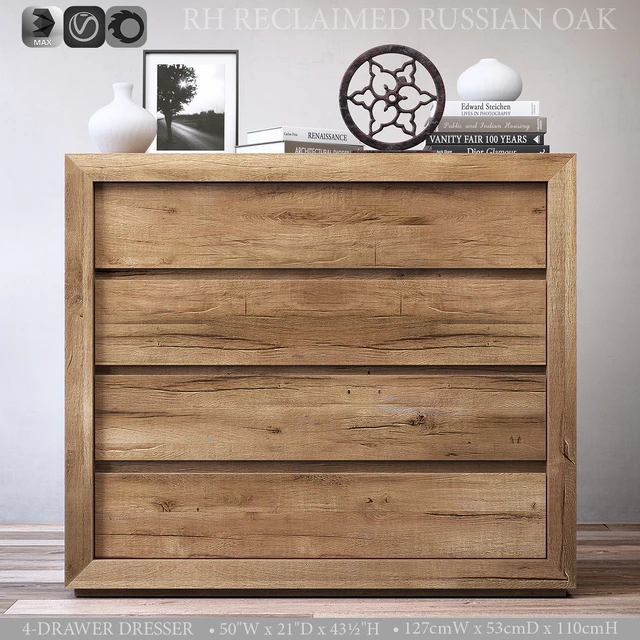 RECLAIMED RUSSIAN OAK 4-DRAWER DRESSER — Descargar