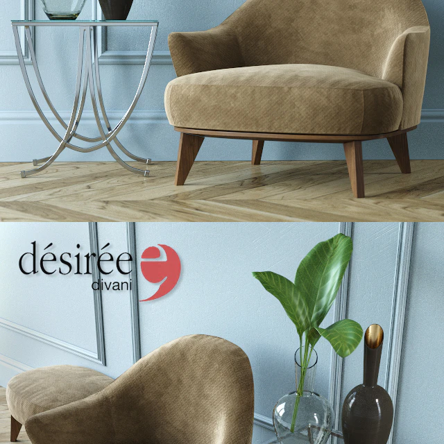 Armchair and pouf Desiree Alasia — Descargar