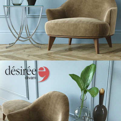 Armchair and pouf Desiree Alasia — Ver 2