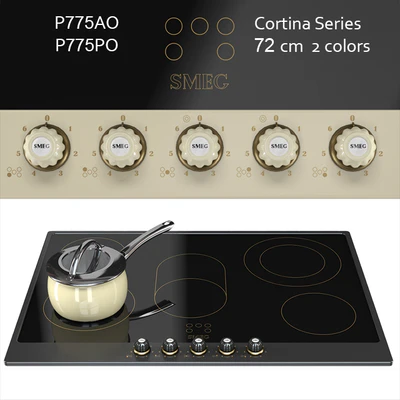 Smeg Cortina P775 72cm Ceramic Hob - cream / anthracite / brass — Ver 1