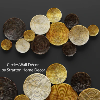 Circles Wall Decor  золотой luxury настенный декор из диски, панно, картина, панель, дизайн, металлический — Вид 1