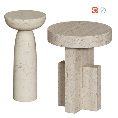 Tori / Clarence Travertine Side Table — Ver 2