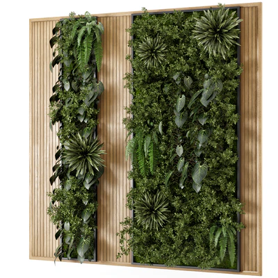 Indoor Wall  Vertical Garden in Wooden Base - Set 536 — Вид 2
