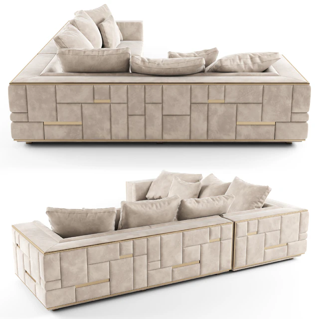 Visionnaire BABYLON Sectional leather sofa 02 — Descargar