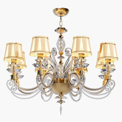 Chandelier ALICANTE SATIN SHADE L8 — Ver 1
