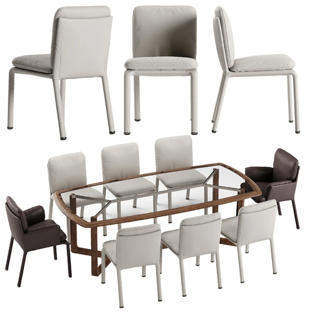 Natuzzi Ambra chair Amber table set — Descargar