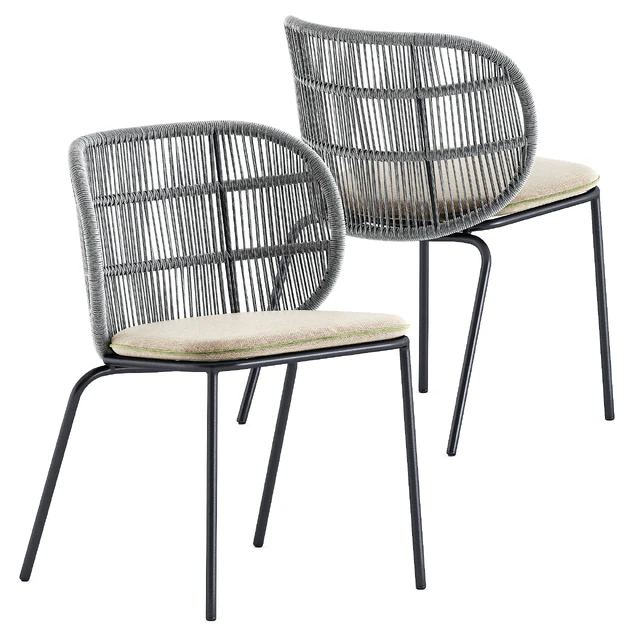 Kodo dining chairs by Vincent Sheppard and Ginepro round Outdoor table by bebitalia — Descargar