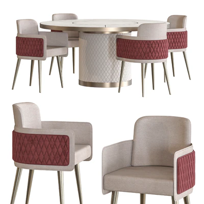 Amet Armchair and Signore Degli Anelli Steel Table by Reflex Dining Set — Ver 1