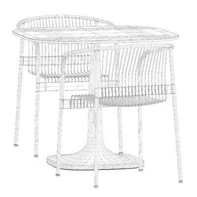 Velit chair by Plank and Fiore Outdoor table by Bebitalia — Ver 2
