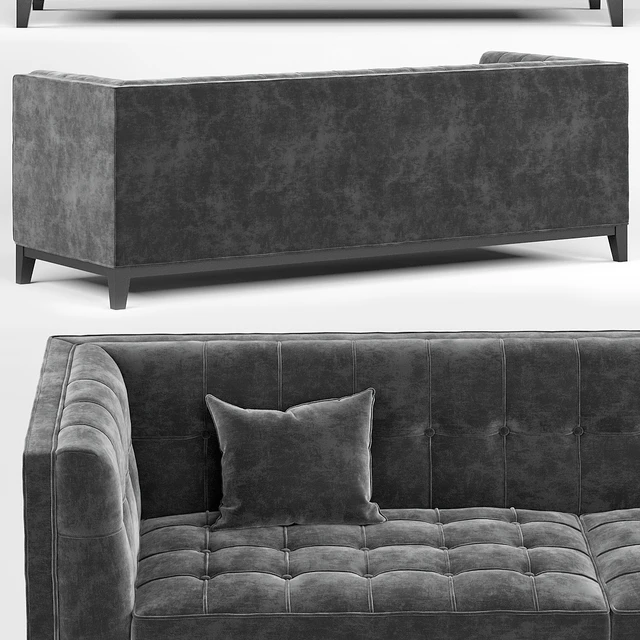 Eichholtz Aldgate Modern Classic Black Velvet Modular Sofa — Скачать