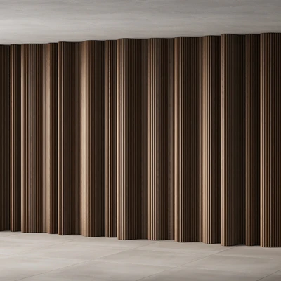 434 wall composition 15 wave fluted wood Reeded Panels 02 — Ver 5