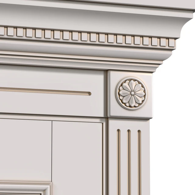 Межкомнатная белая дверь в классическом стиле со стеклом. Classic interior door — Скачать