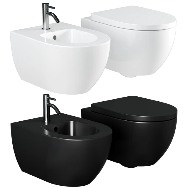 Toilet set AM.PM Awe C111738SC with Geberit Duofix Plattenbau Delta UP100 458.125.21.1 installation with Microlift seat and flush plate Chrome — Descargar