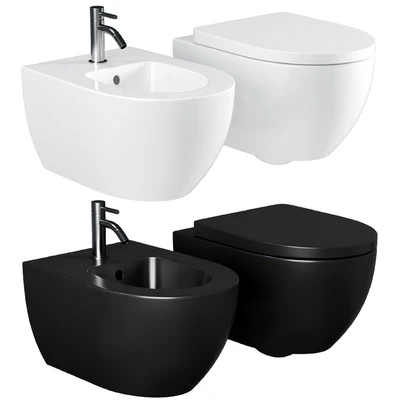 Toilet set AM.PM Awe C111738SC with Geberit Duofix Plattenbau Delta UP100 458.125.21.1 installation with Microlift seat and flush plate Chrome — Ver 1