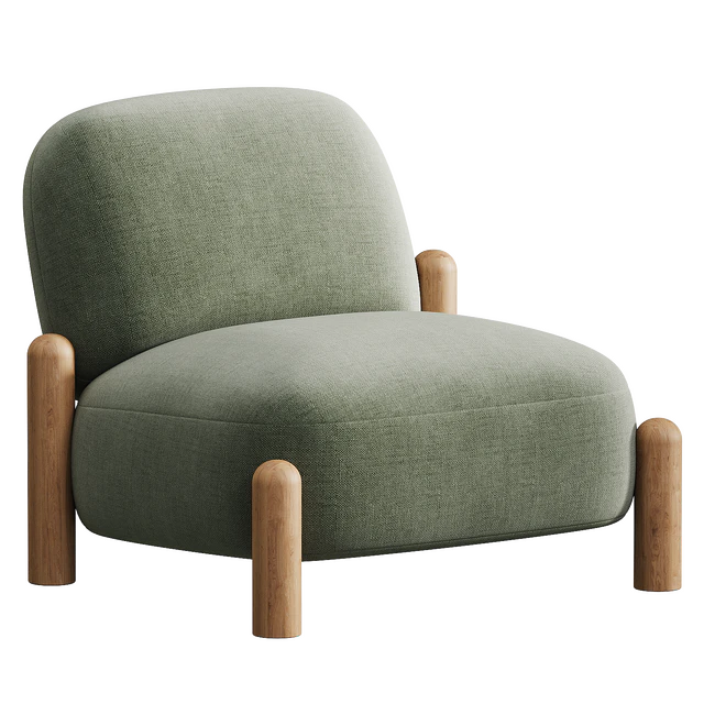 Armchair with chenille upholstery Boldi — Descargar