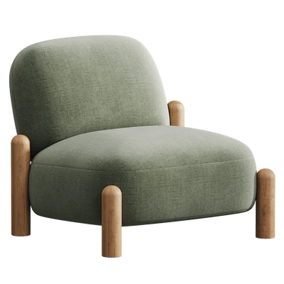 Armchair with chenille upholstery Boldi — Ver 6