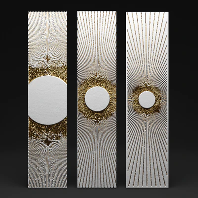 Декор для стены. Панель. 3D, картина, белый, золото, luxury декор, настенный декор — Вид 1