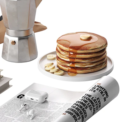 French breakfast with coffee and croissant — Вид 3
