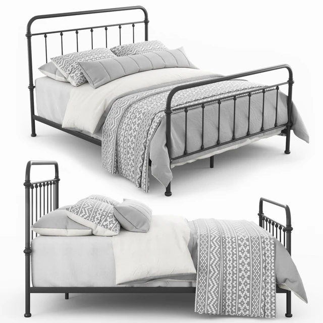 Giselle Antique Graceful Dark Bronze Victorian Iron Bed by iNSPIRE Q Classic — Descargar
