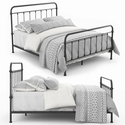 Giselle Antique Graceful Dark Bronze Victorian Iron Bed by iNSPIRE Q Classic — Ver 1