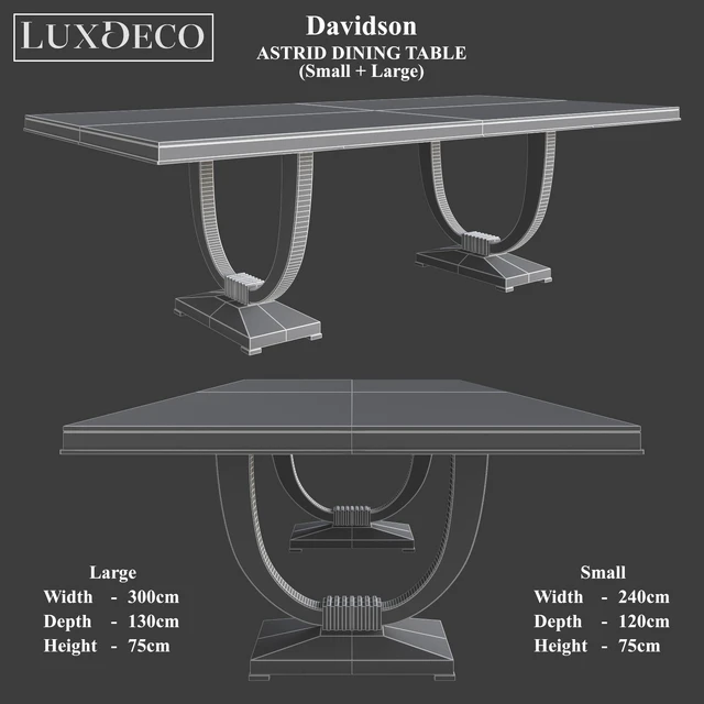 Davidson Astrid Dining Table (Small + Large) — Descargar