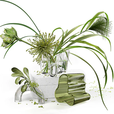Decor set 047 with green plants AALTO VASE — Вид 1