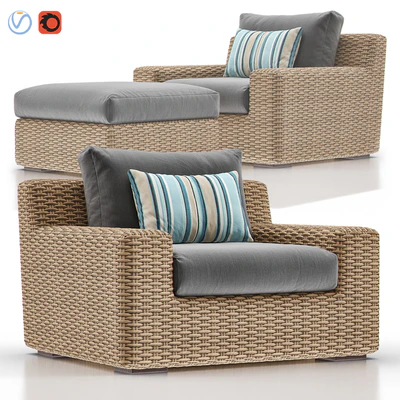 CAYMAN Outdoor Lounge with Ottoman — View 1