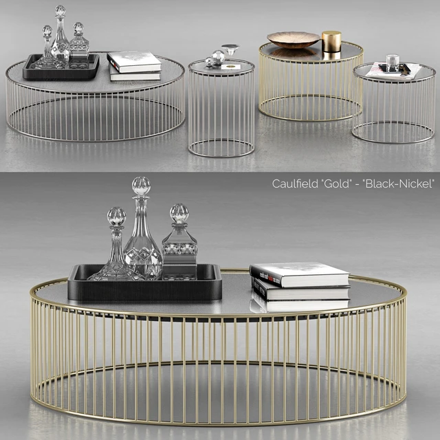 Minotti Caulfield Gold Black Nickel Coffee Tables — Descargar