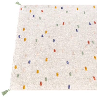 Polka dot carpet with pompoms Zara Home Colored Polka Dot Pompom — Ver 3