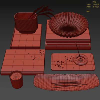 Decorative Set with Dried Flowers — Ver 3