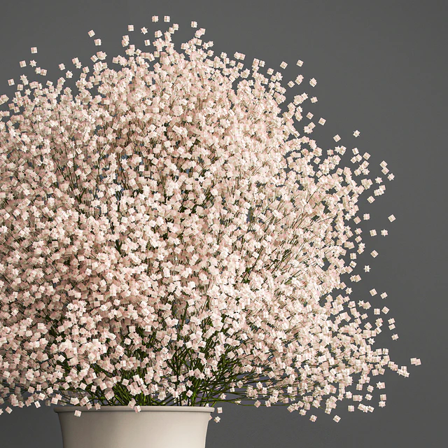 Bouquet of white flowers in a vase with Gypsophila, Gibsolyubka, Kachim. 201. — Descargar